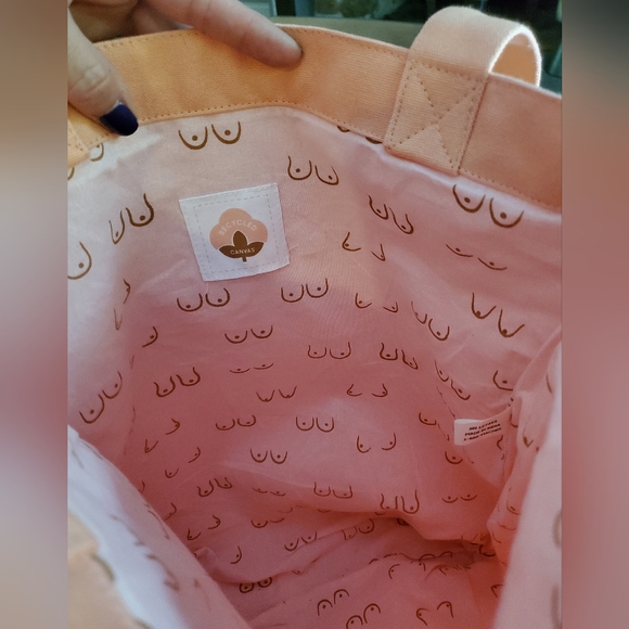 NWOT Thirdlove Peach Canvas Beach or Shopping Bag with handles - Picture 4 of 14